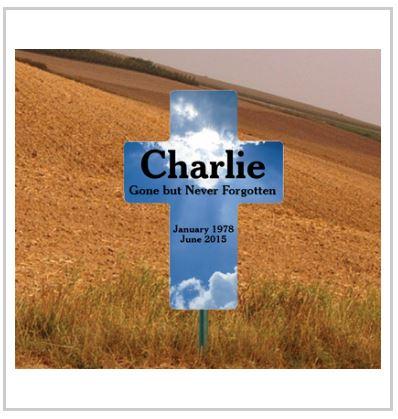 22"x16" Roadside Memorial Cross Sign - Image 11