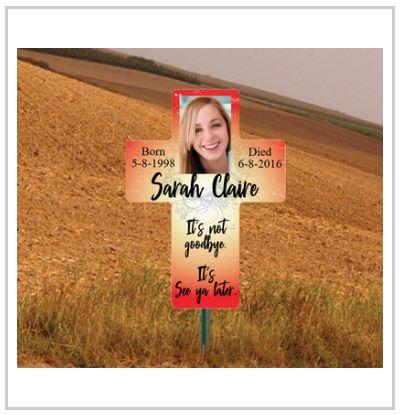 22"x16" Roadside Memorial Cross Sign - Image 12