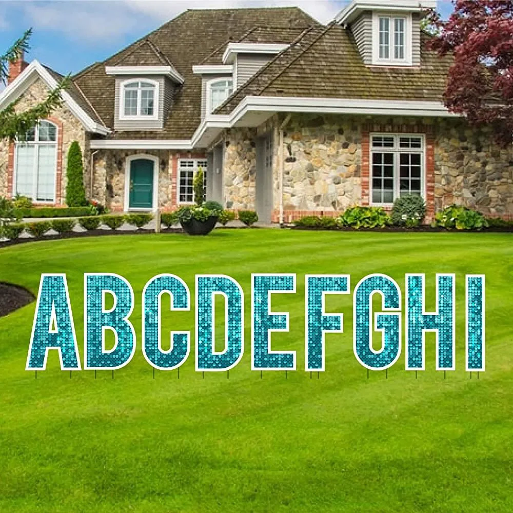 18" Alphabet Yard Card Letters | Bebas Font | Disco Sparkle | 26 pc Set - Image 18