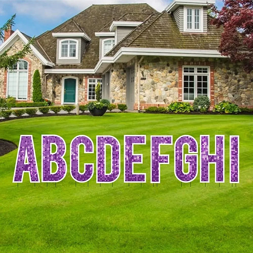 18" Alphabet Yard Card Letters | Bebas Font | Disco Sparkle | 26 pc Set - Image 8