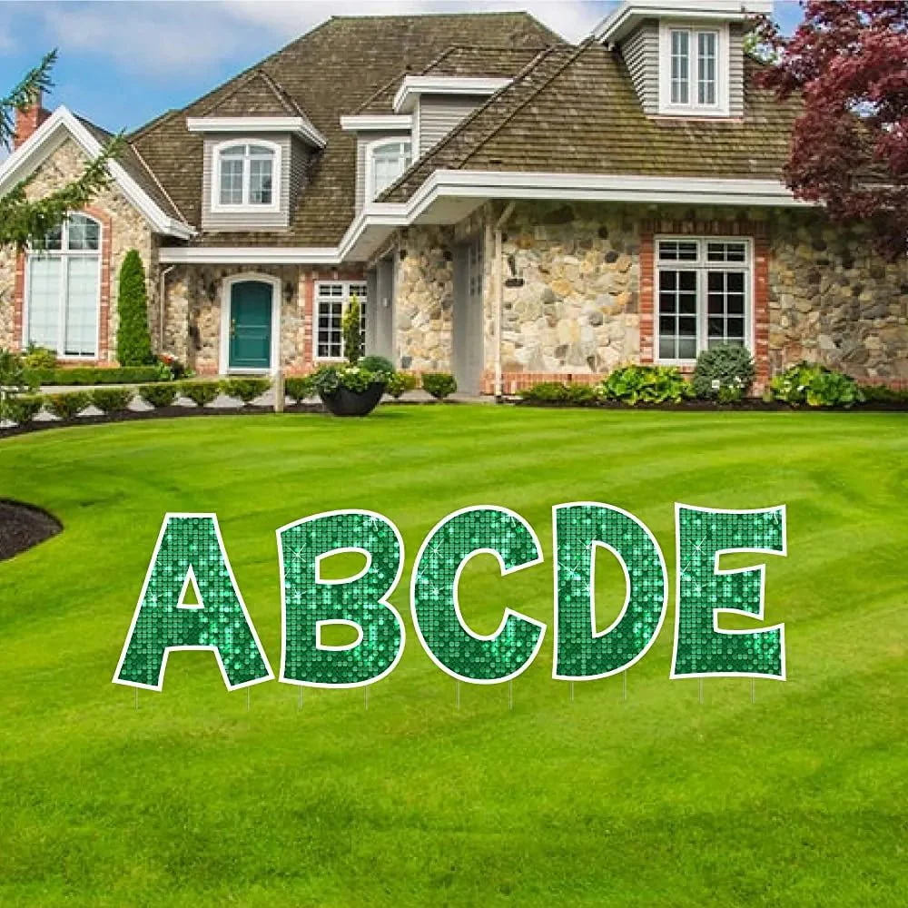 18" Alphabet Yard Card Letters | KG Font | Disco Sparkle | 26 pc Set - Image 16