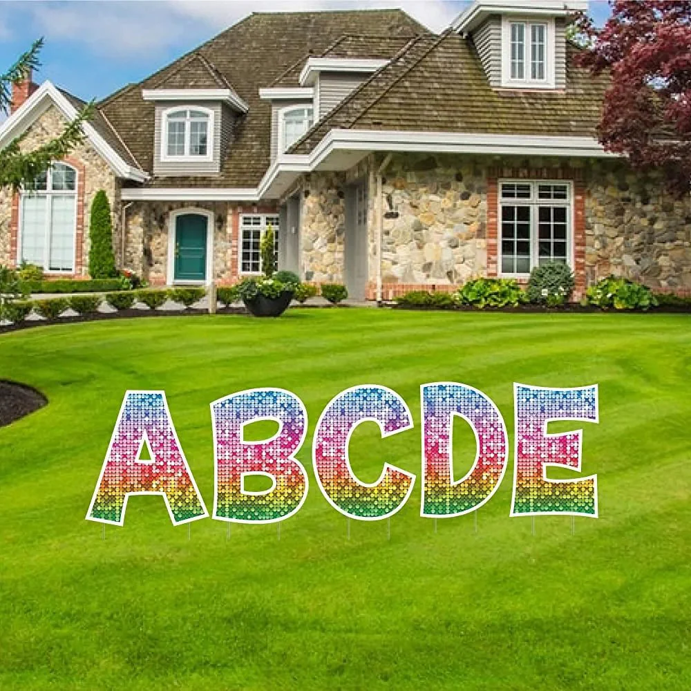 18" Alphabet Yard Card Letters | KG Font | Disco Sparkle | 26 pc Set - Image 19