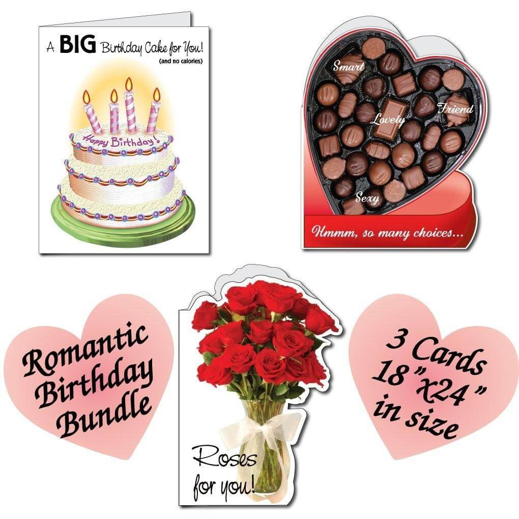 18"x24" BIG Thinking of You, Valentine and Birthday Cards Set of 6