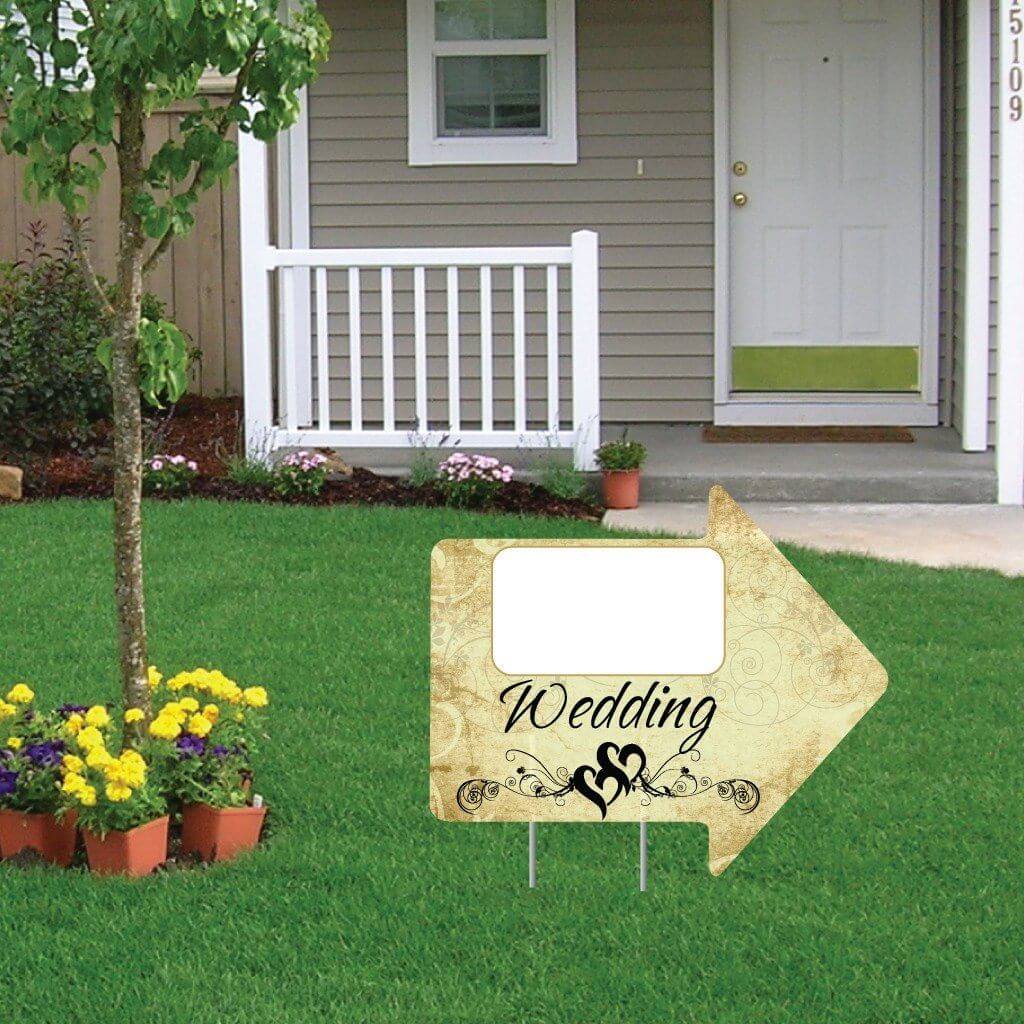 18"x24" Wedding Arrow 2 Sided Yard Sign