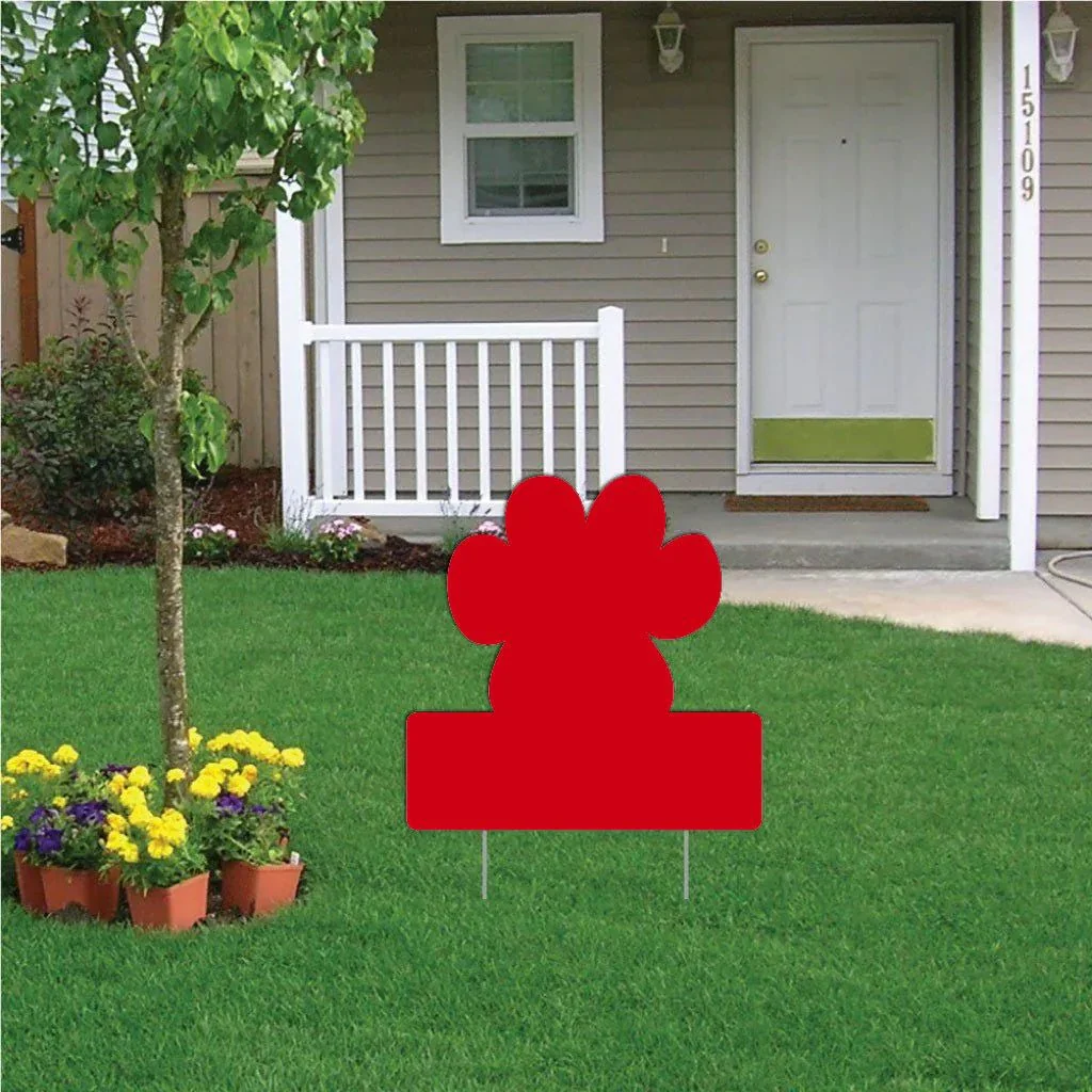 22" Pawprint with Rectangle Corrugated Plastic Yard Sign Blank - Image 8