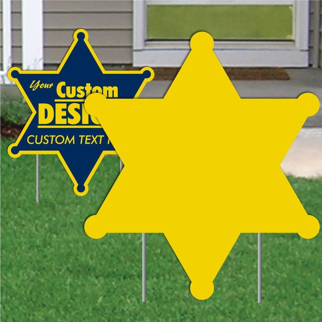 22" Sheriff Star Corrugated Plastic Yard Sign Blank - Image 3