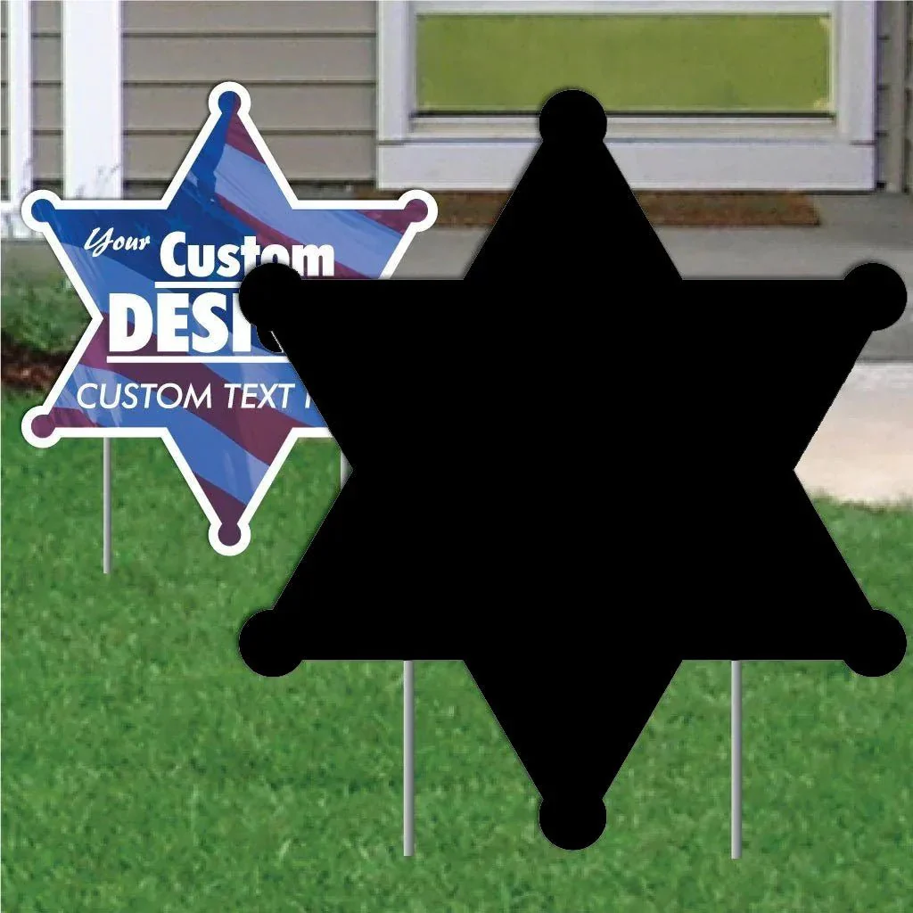 22" Sheriff Star Corrugated Plastic Yard Sign Blank - Image 6