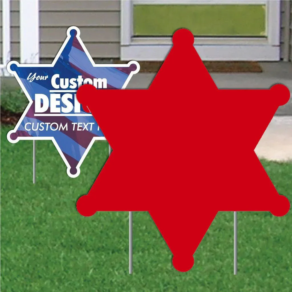 22" Sheriff Star Corrugated Plastic Yard Sign Blank - Image 8