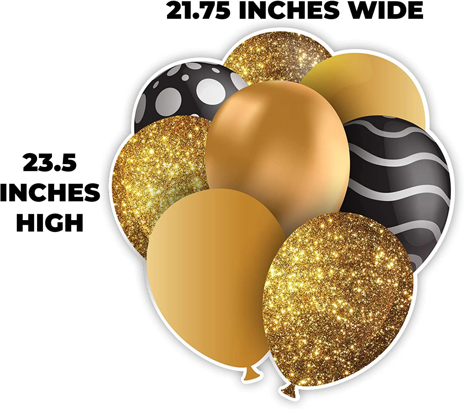 23.5" Gold Balloon Bouquets EZ Filler Yard Cards Set - Image 4