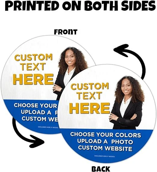 23.5" Political Round Yard Sign, Two Sided - Image 3
