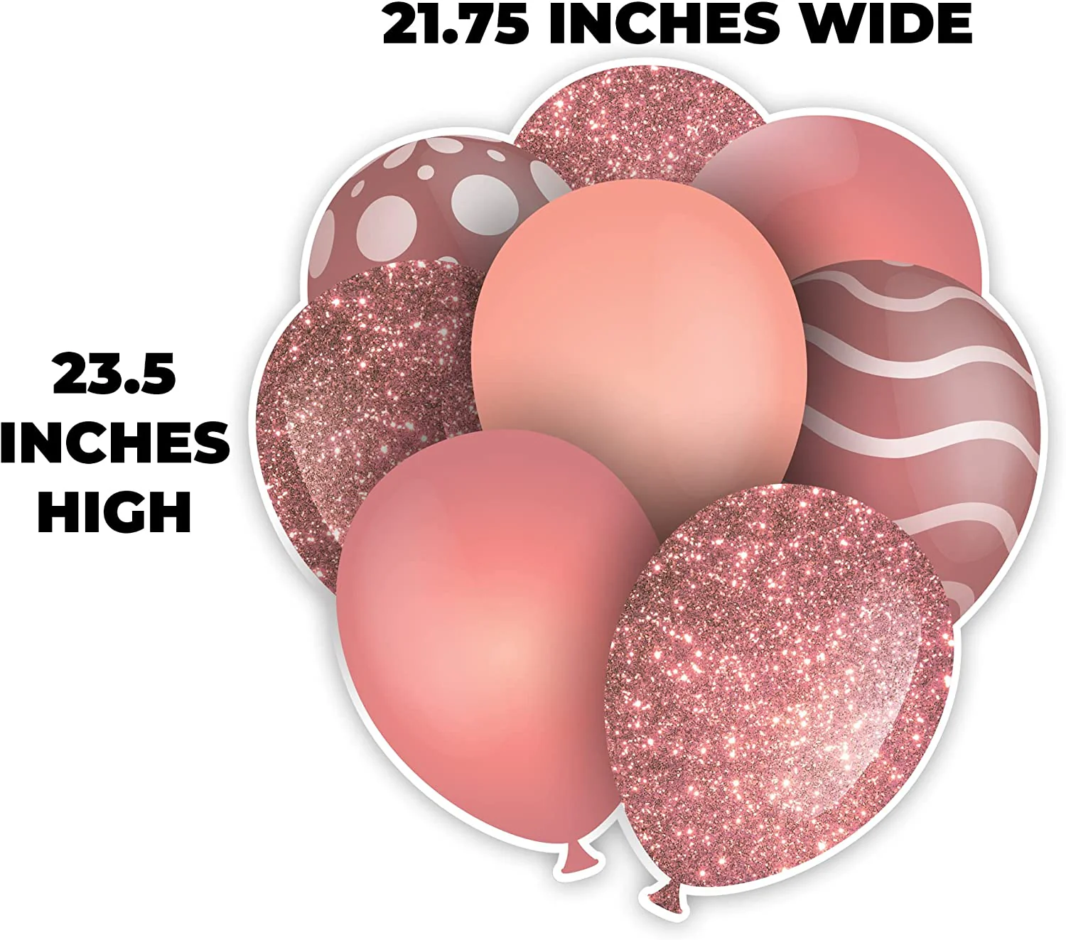 23.5" Rose Gold Balloon Bouquets EZ Filler Yard Cards Set - Image 2