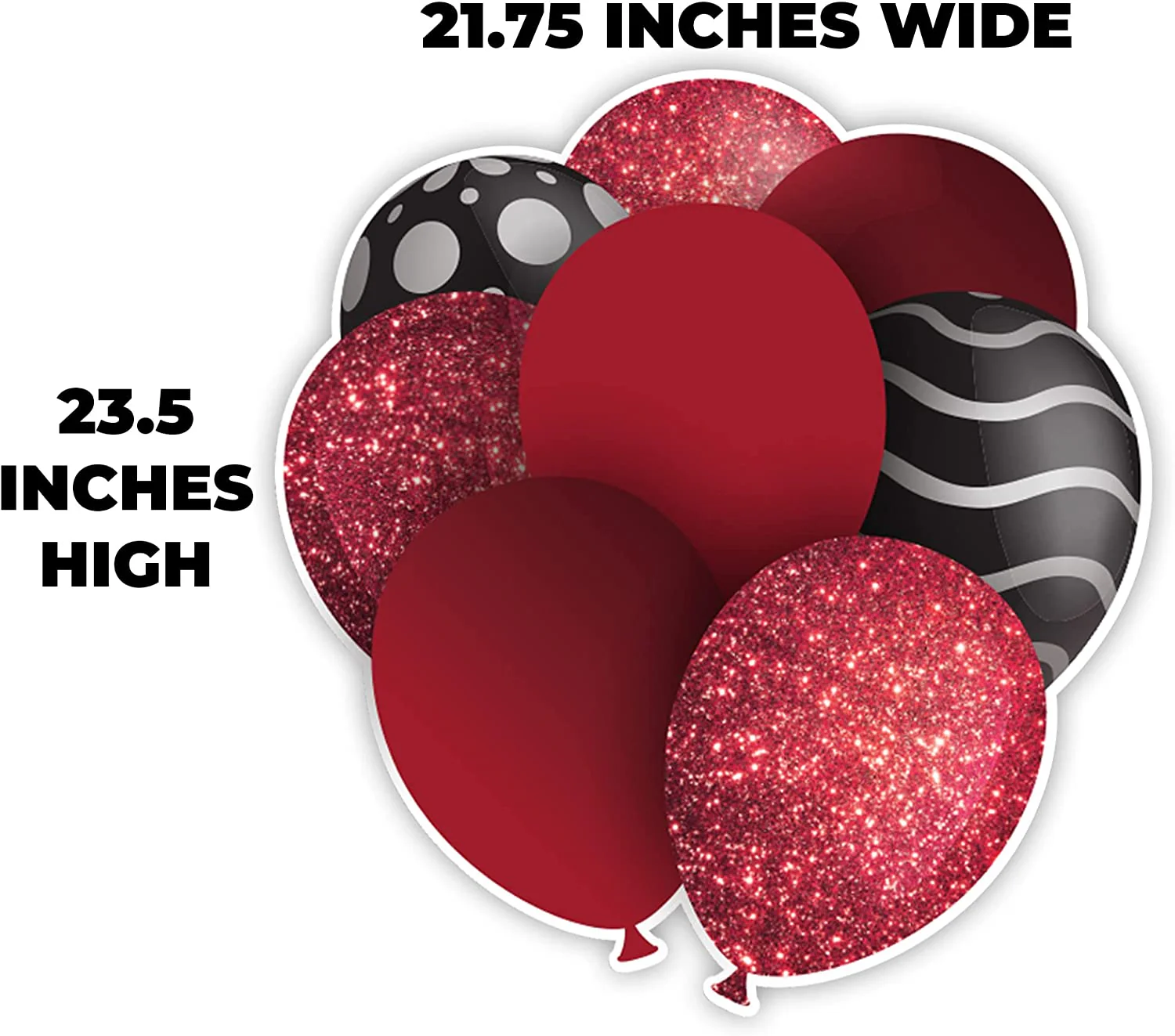 23.5" Scarlet Red Balloon Bouquets EZ Filler Yard Cards Set - Image 4