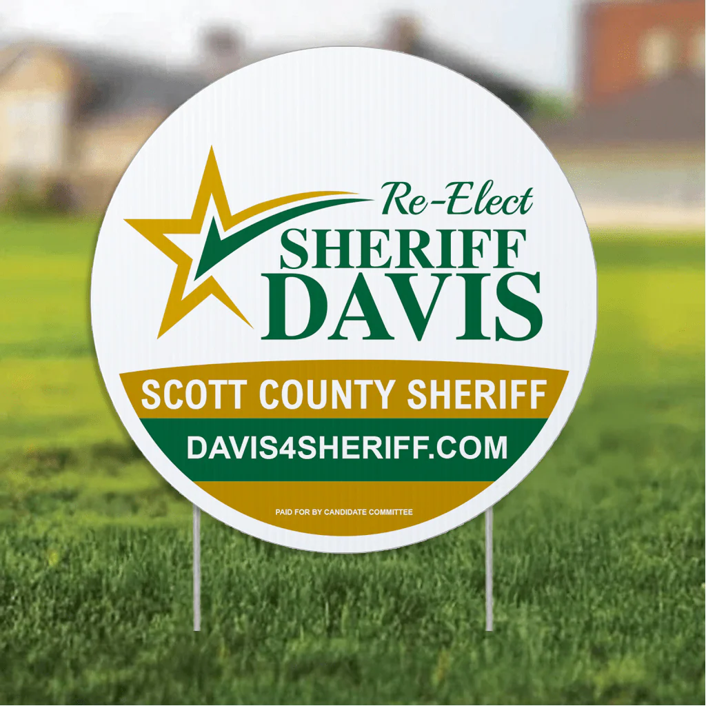 23.5" Sheriff Round Yard Sign, Two-Sided, Includes 24" EZ Stakes - Image 2
