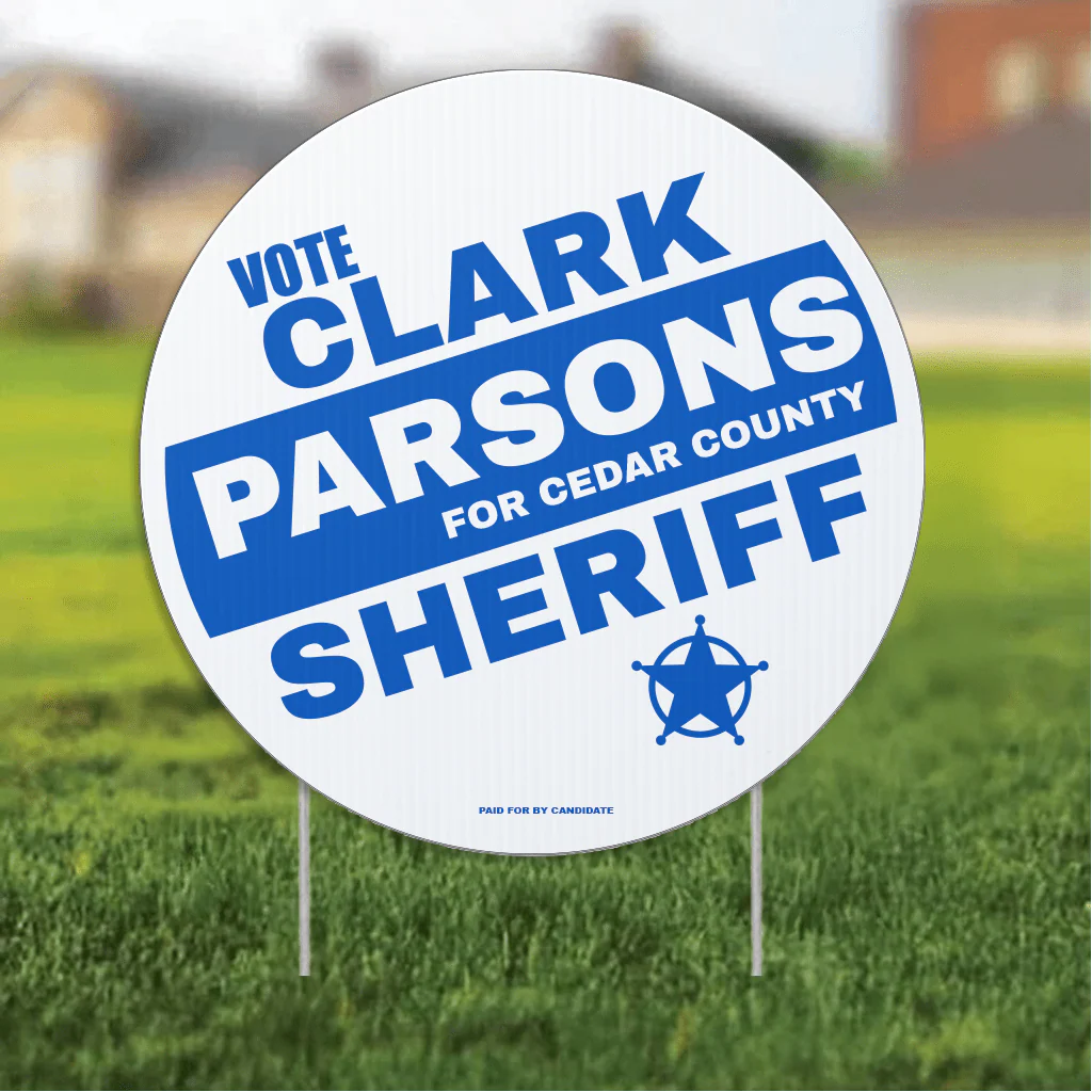 23.5" Sheriff Round Yard Sign, Two-Sided, Includes 24" EZ Stakes - Image 6