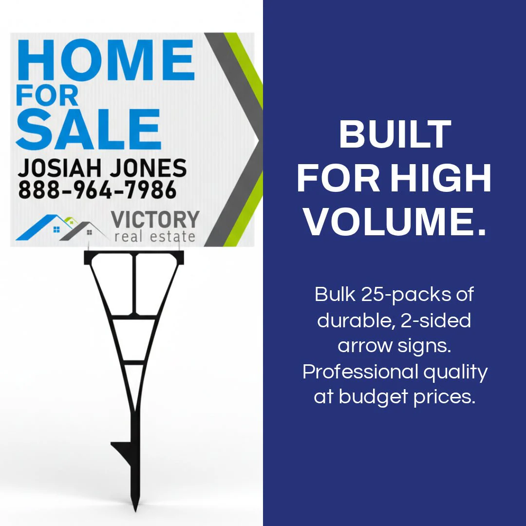 17.5"x23" 2 Sided Arrow Shaped Realtor Yard Signs Set - Image 4