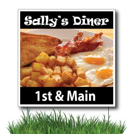 2'x2' Diner Restaurant Yard Sign - Image 3