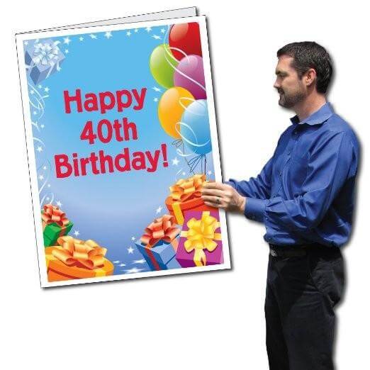 3' Giant 40th Birthday Presents and Balloons Greeting Card