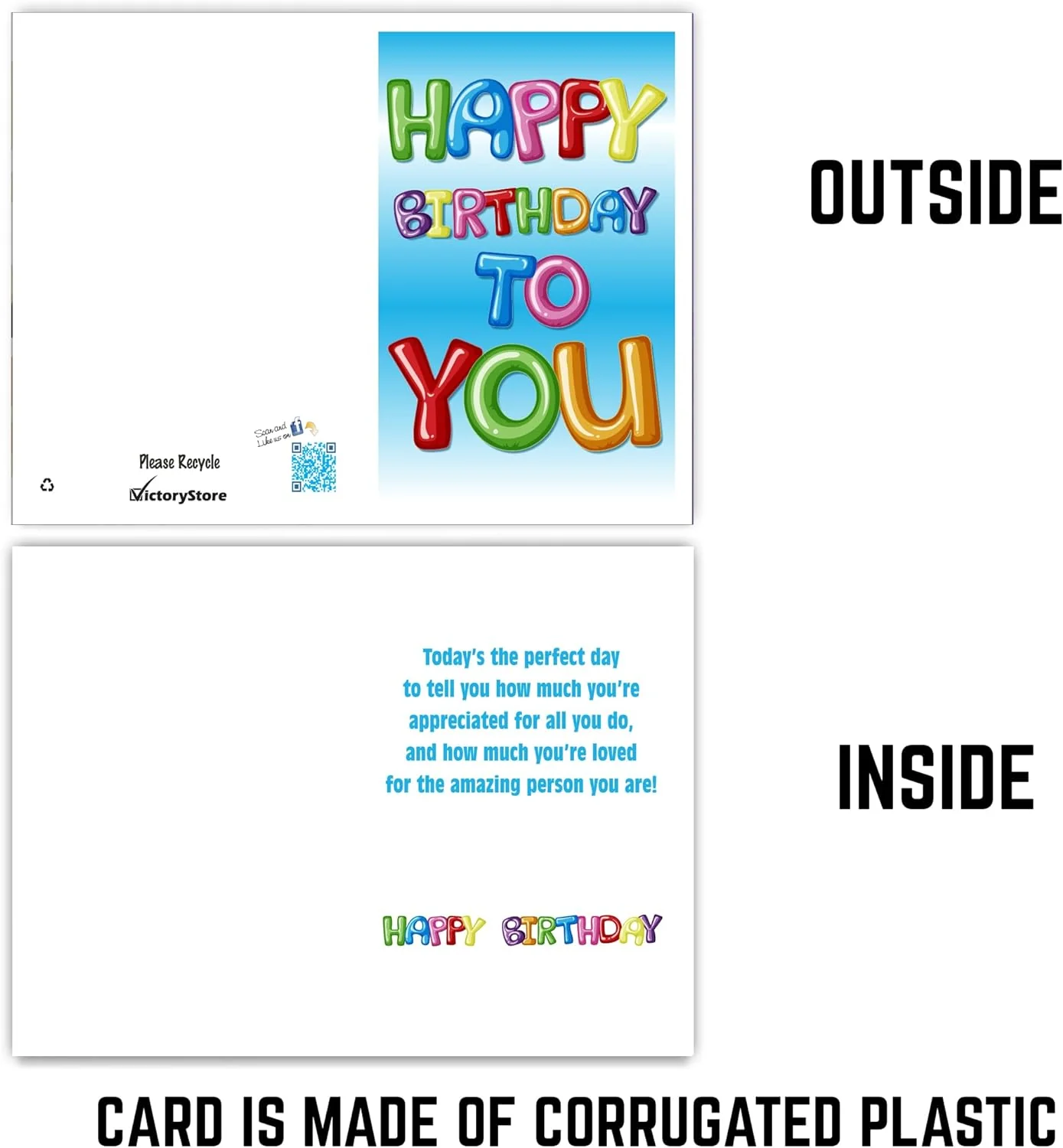 Jumbo 3-Foot Birthday Card (Balloon Letters) 2 feet x 3 feet card with envelope - Image 4