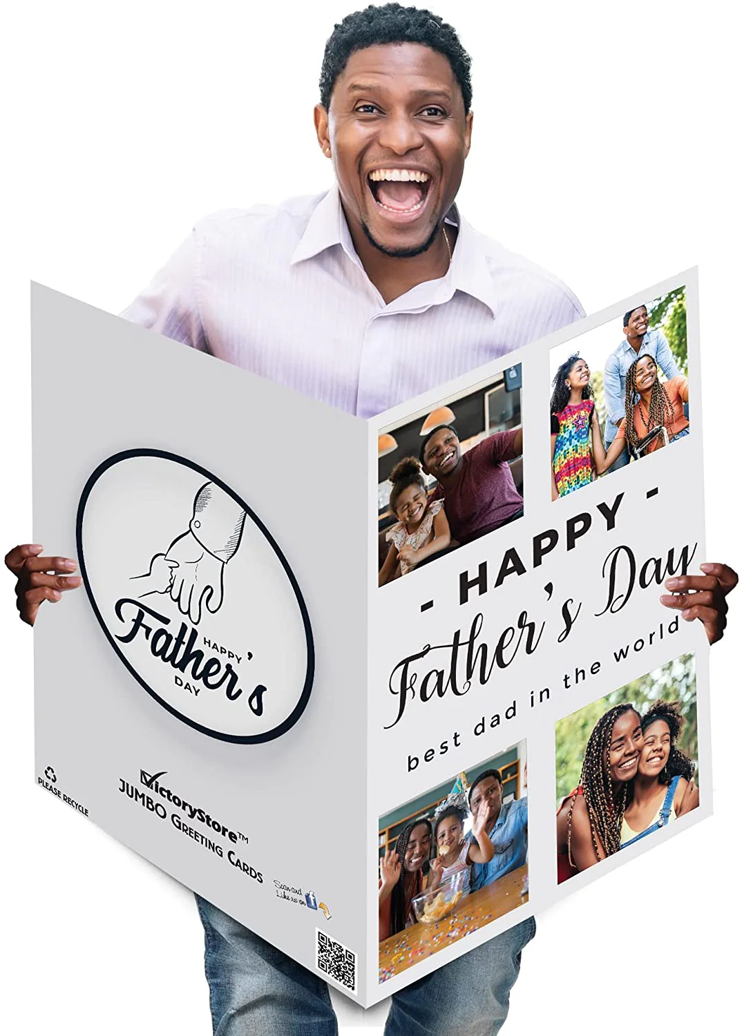 3' Custom 9 Photo Father's Day Card - Image 8