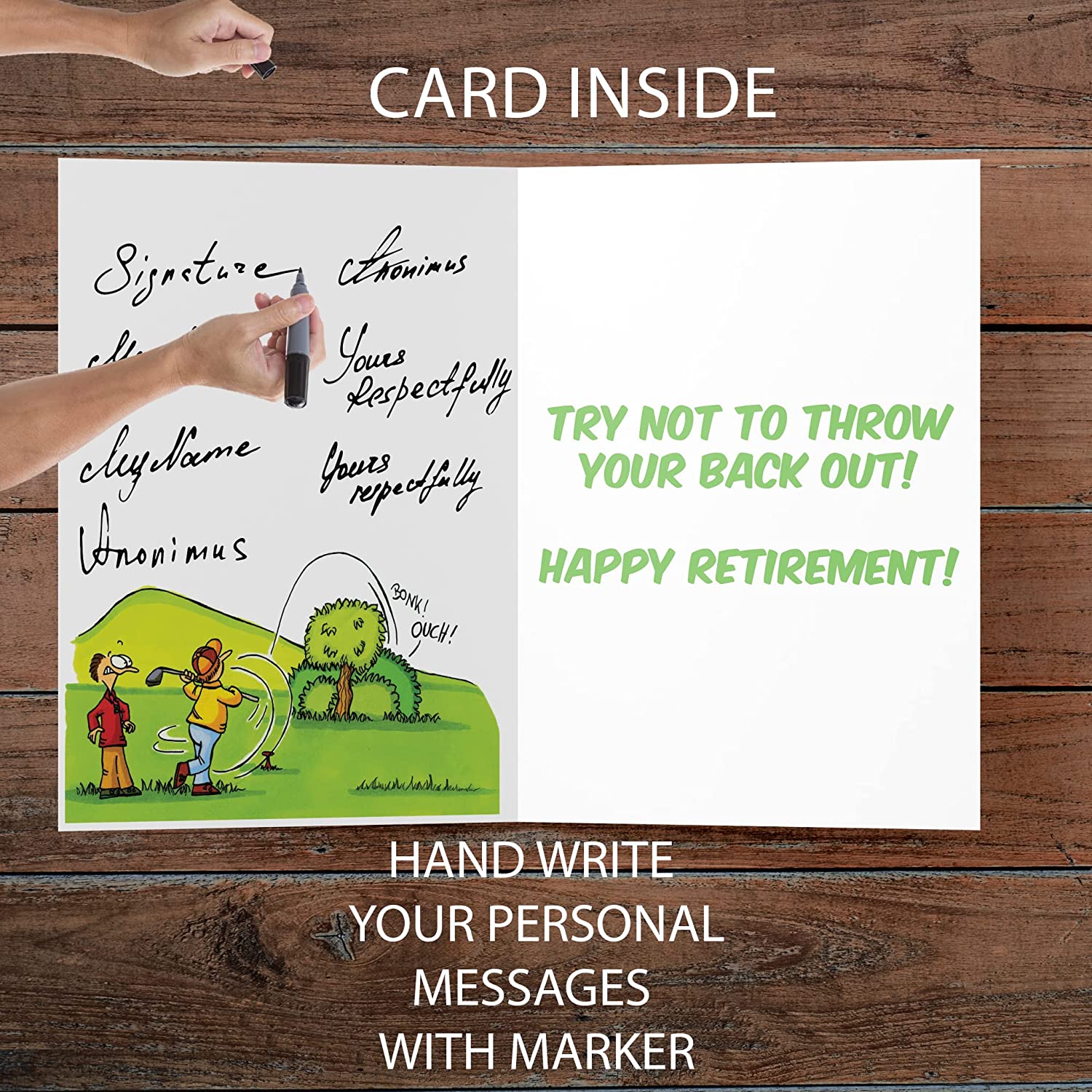 3' Jumbo Golfers Retirement Card - Image 2