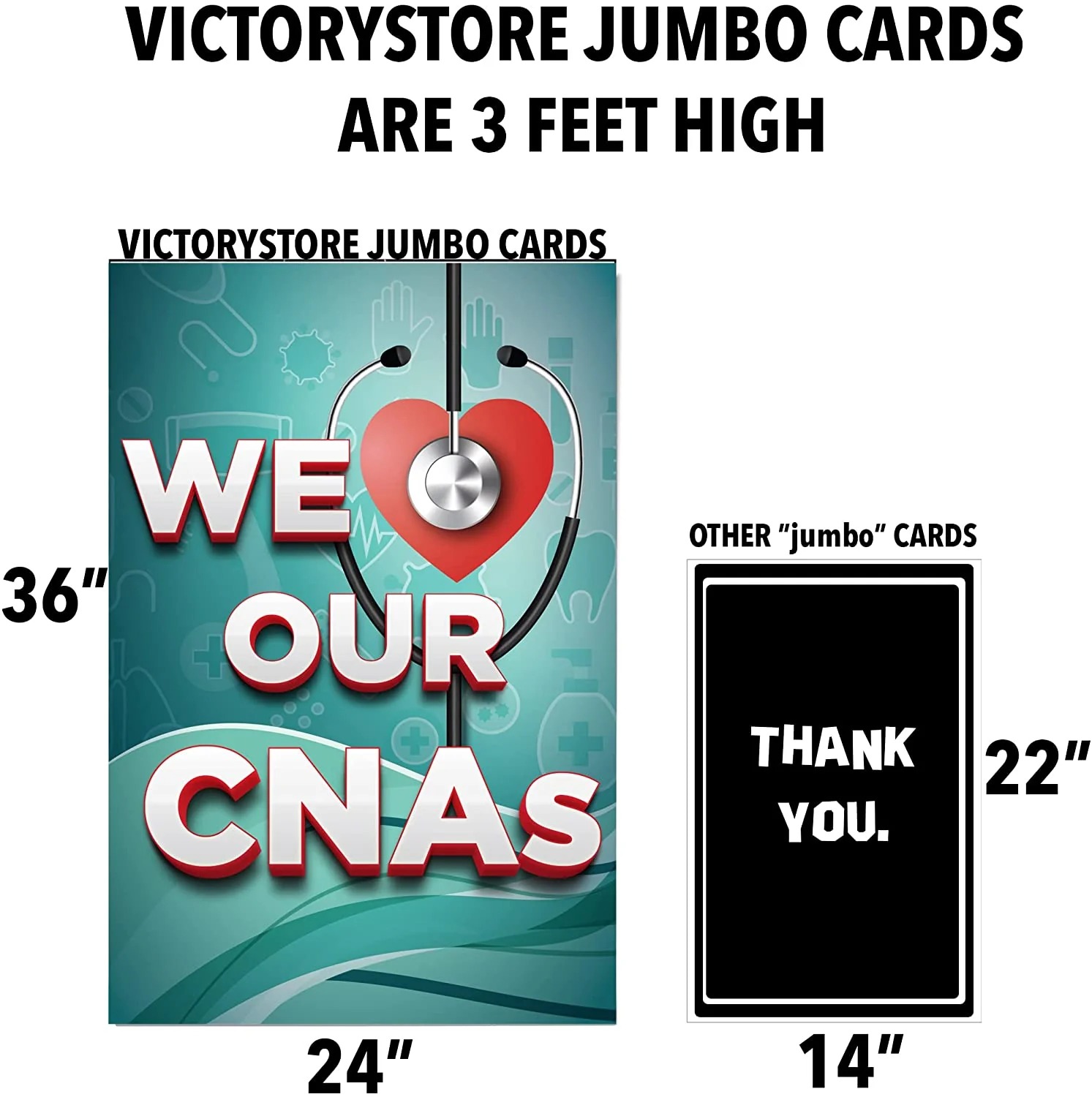 3' Jumbo We Love Our CNAs Thank You Card - Image 2