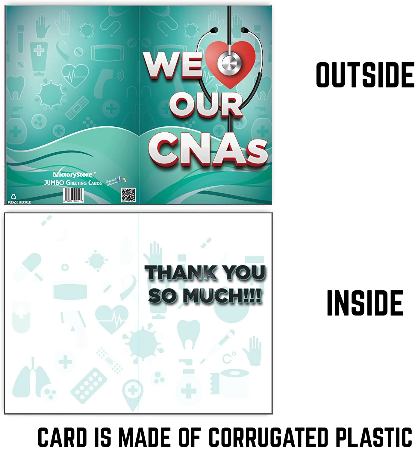 3' Jumbo We Love Our CNAs Thank You Card - Image 4