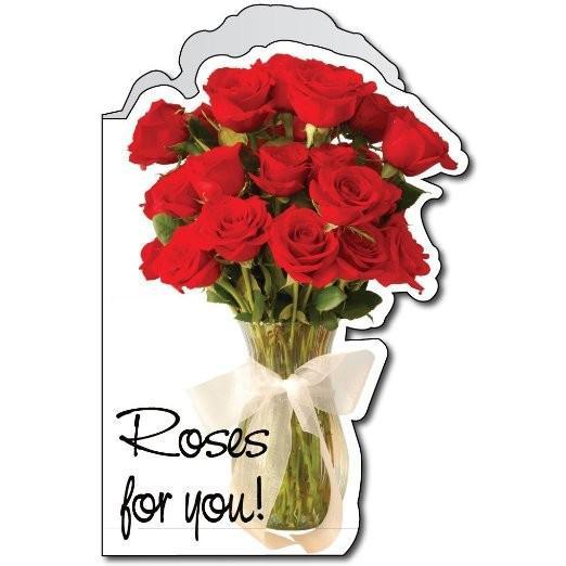 3' Roses Giant Cut Card Valentine's Day - Image 2