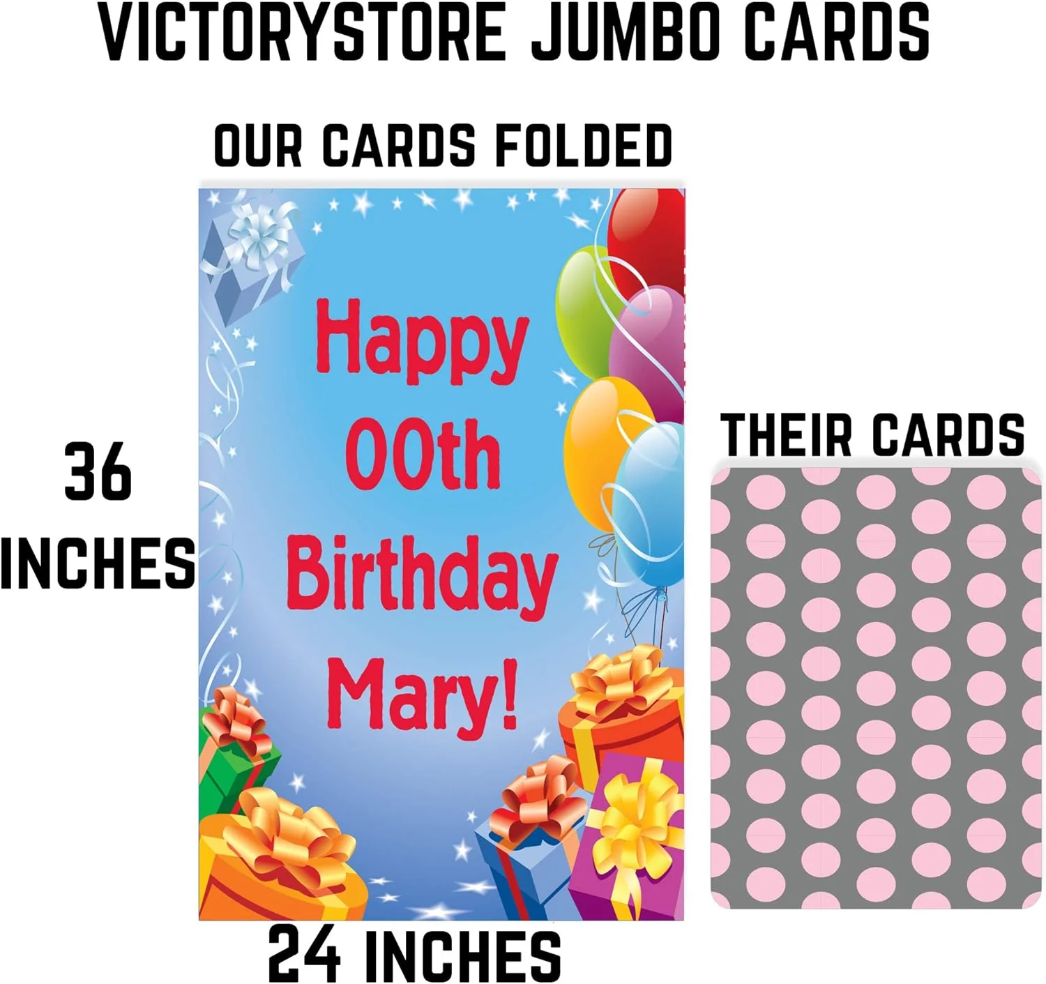 3' Custom Giant Birthday Presents & Balloons Greeting Card - Image 4