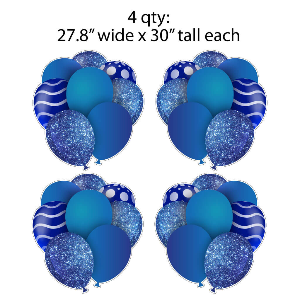 30" Blue Balloon Bouquet Flair Yard Card Signs - Image 4