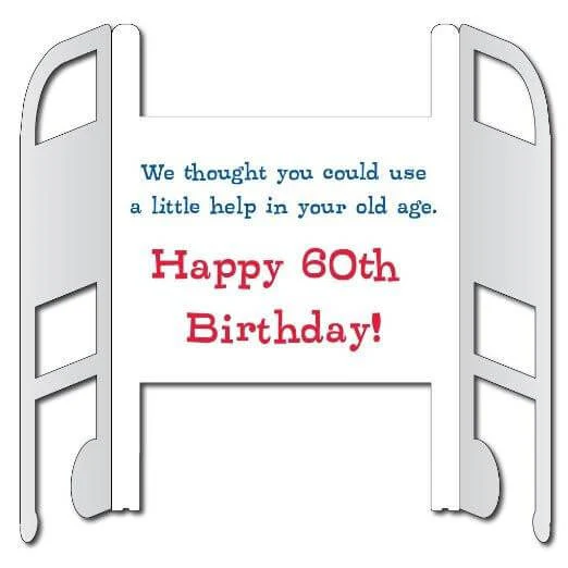4' Giant Walker 60th Birthday Greeting Card - Image 3