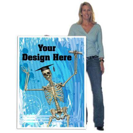 4' Custom Giant Skeleton Graduation Greeting Card