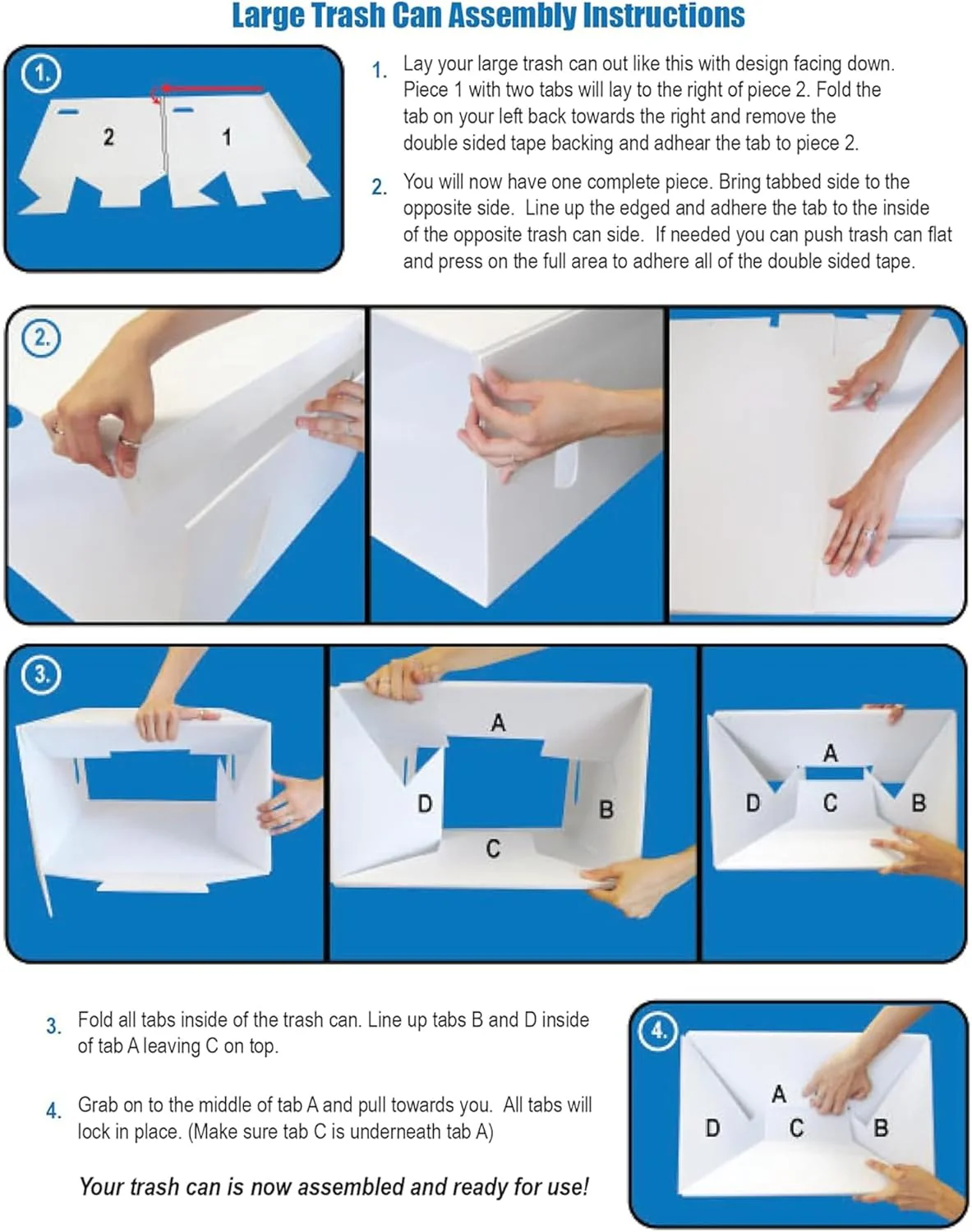 6-Pack School Supplies Donation Bin - Back To School - Reusable Corrugated Plastic Trash Cans | 22.3 Gallons - Image 4