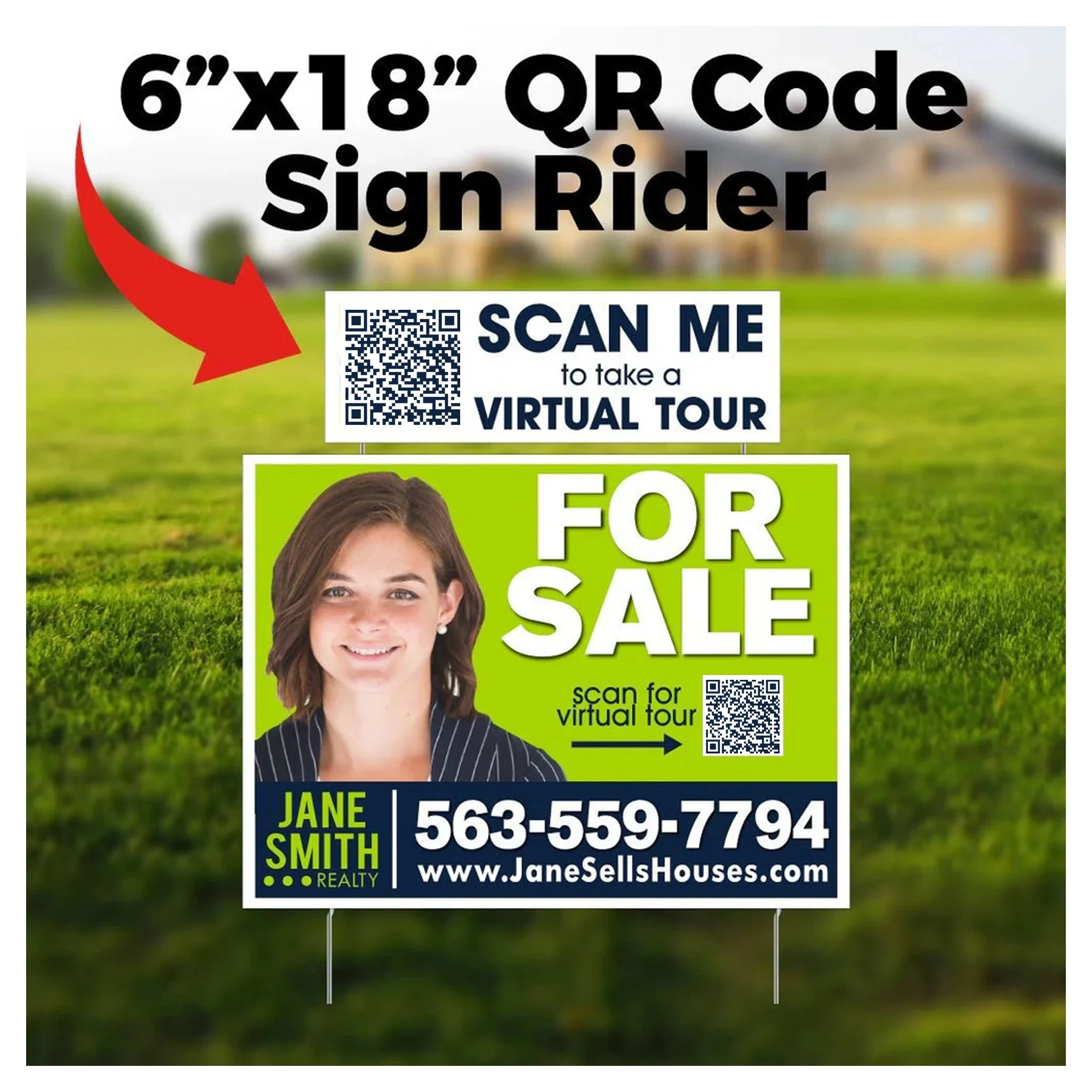 6"x18" QR Code Sign Rider for Yard Signs - Image 3