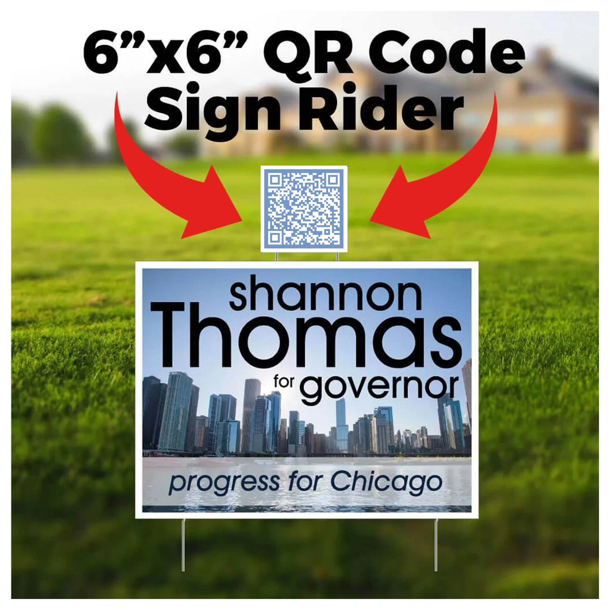 6"x6" QR Code Sign Rider for Political Yard Signs - Image 3