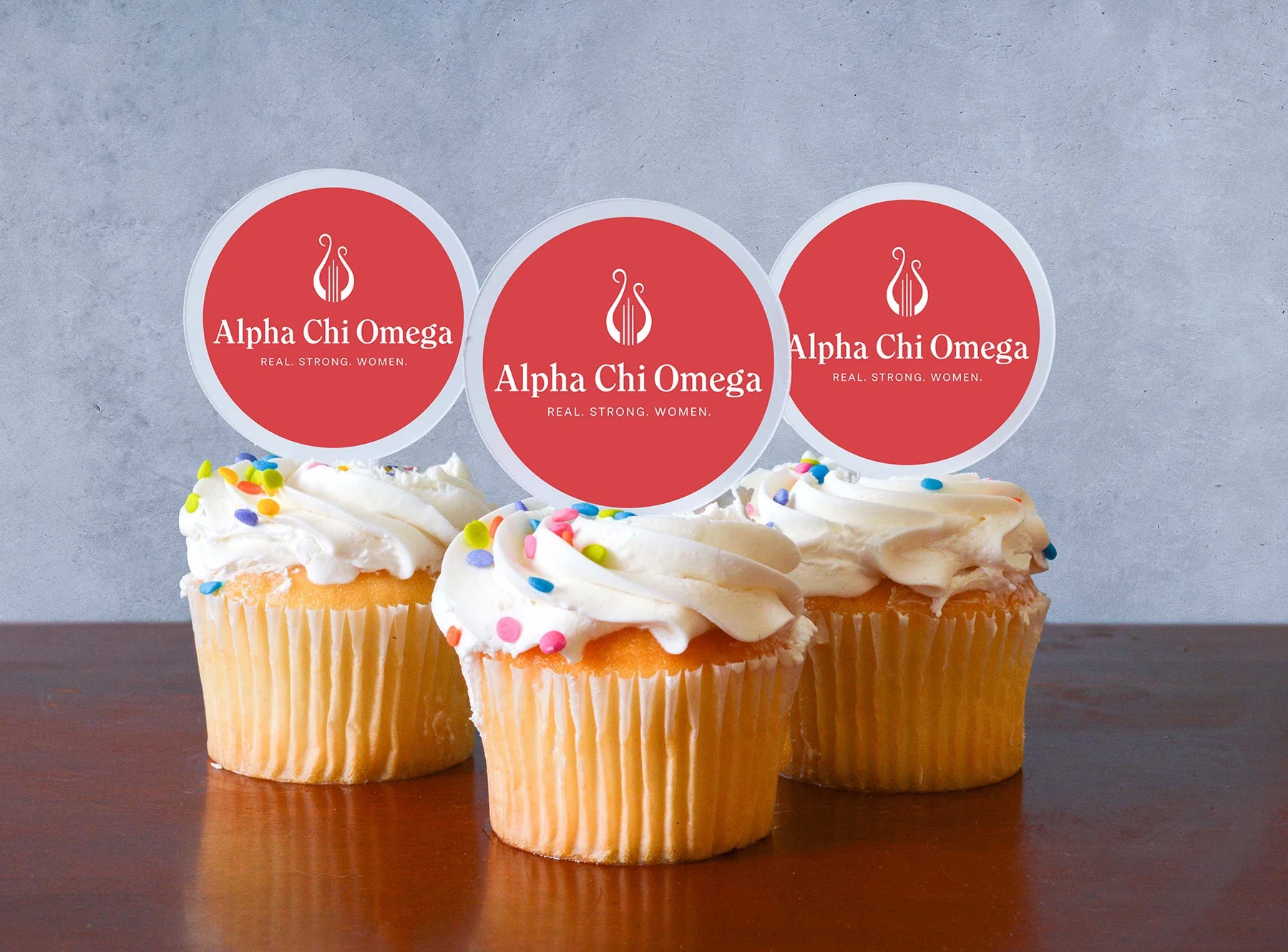 Alpha Chi Omega Cupcake Toppers - Officially Licensed - Image 3