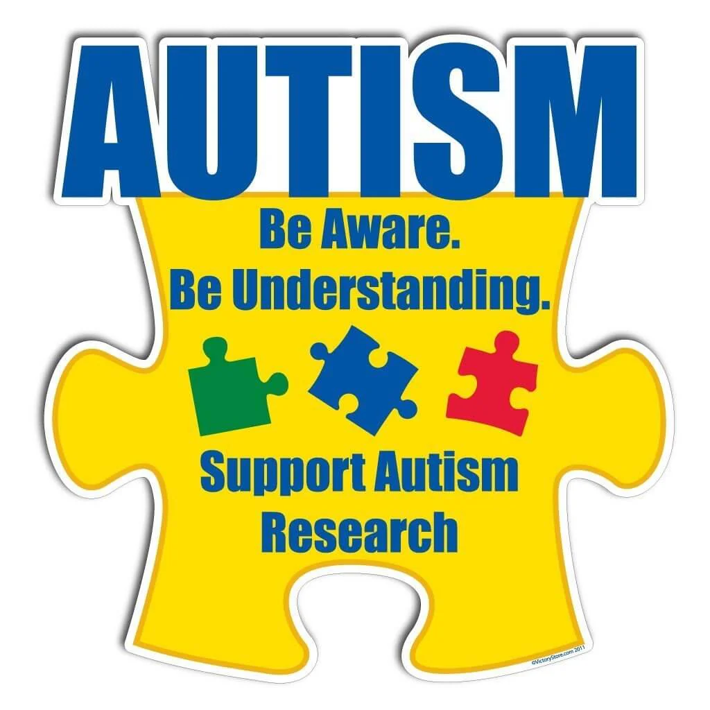 Autism Awareness Puzzle Piece "Be Aware..." Vinyl Decal - Image 2