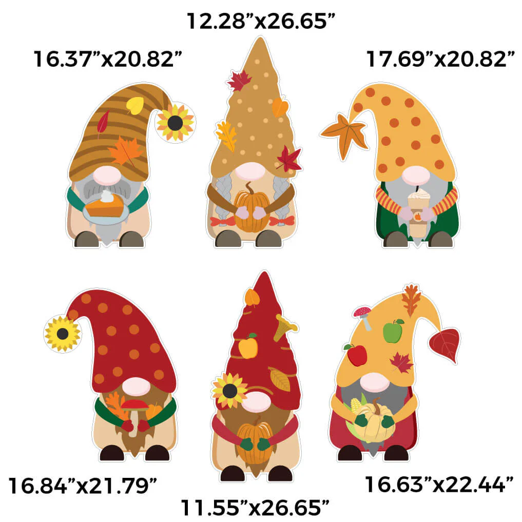 Autumn Gnomes Yard Card Decoration 10 piece set - Image 4