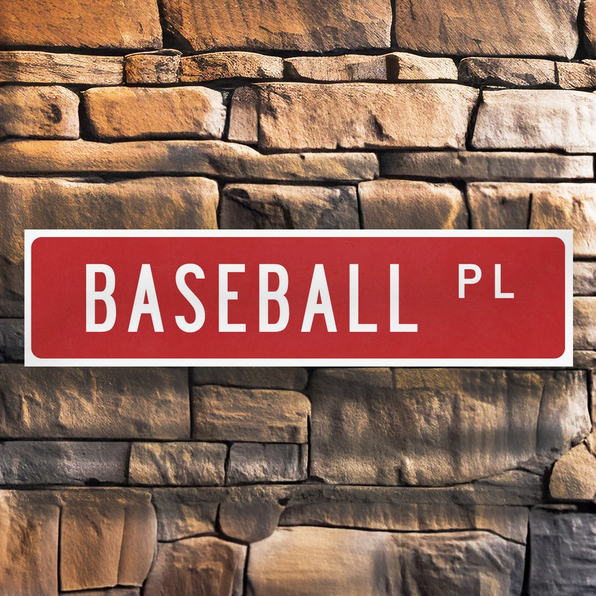 Baseball Street Sign – Vintage-Style Aluminum Sports Sign for Man Cave, Garage, or Game Room
