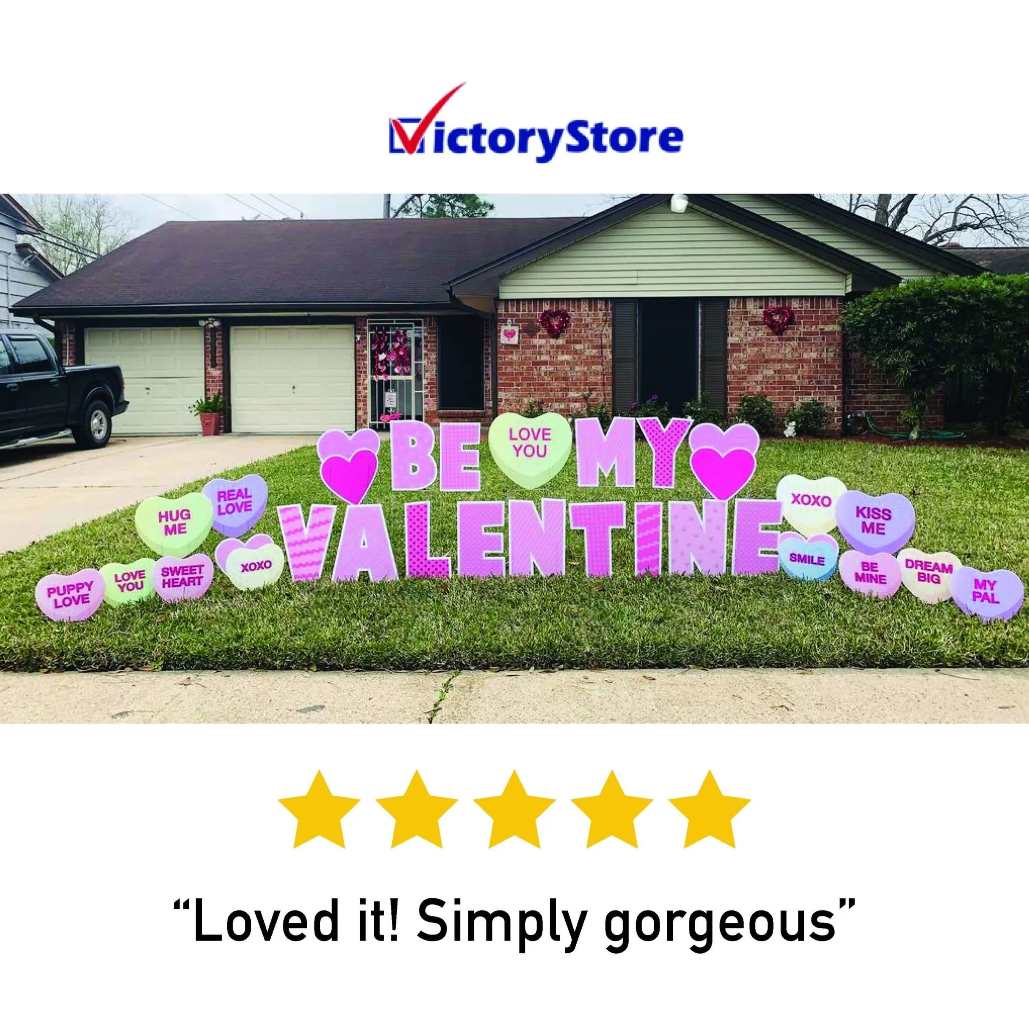 Be My Valentine Pink Valentine's Day Yard Decoration 19 pcs - Image 7