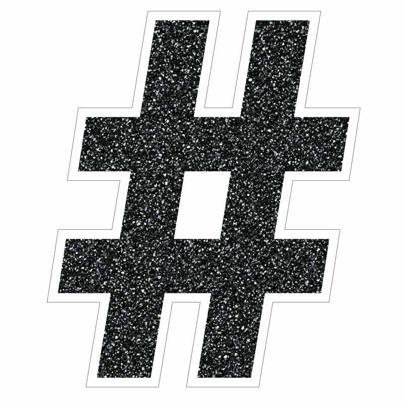 Bebas 22.75" Faux Glitter Special Characters Yard Letters 16 pcs - Image 3