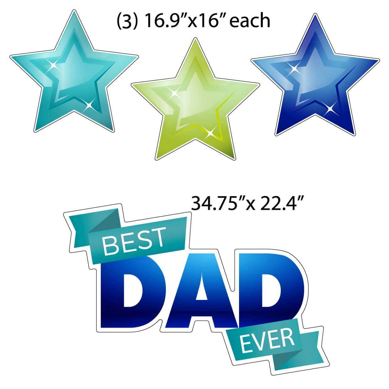 Best Dad Ever Father's Day Yard Card Decoration 12 pc set - Image 4