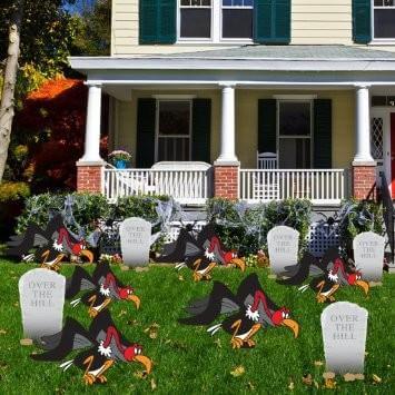Over The Hill with Buzzards and Tombstones Birthday Yard Cards