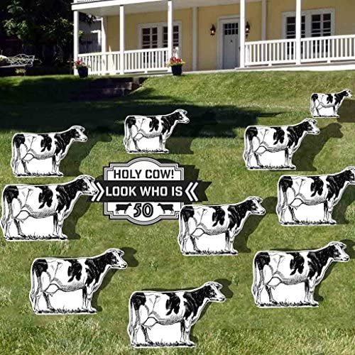 Custom Holy Cow! Look Who Is XX! Birthday Yard Card - Image 8