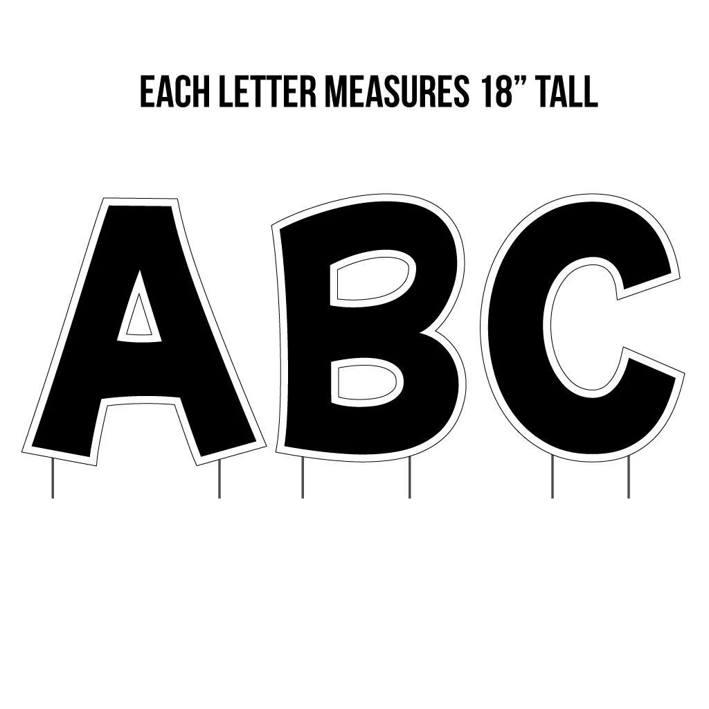 Solid Color 18" KG The Last Time Alphabet & Number Yard Letters Set - 36 pcs - Image 4
