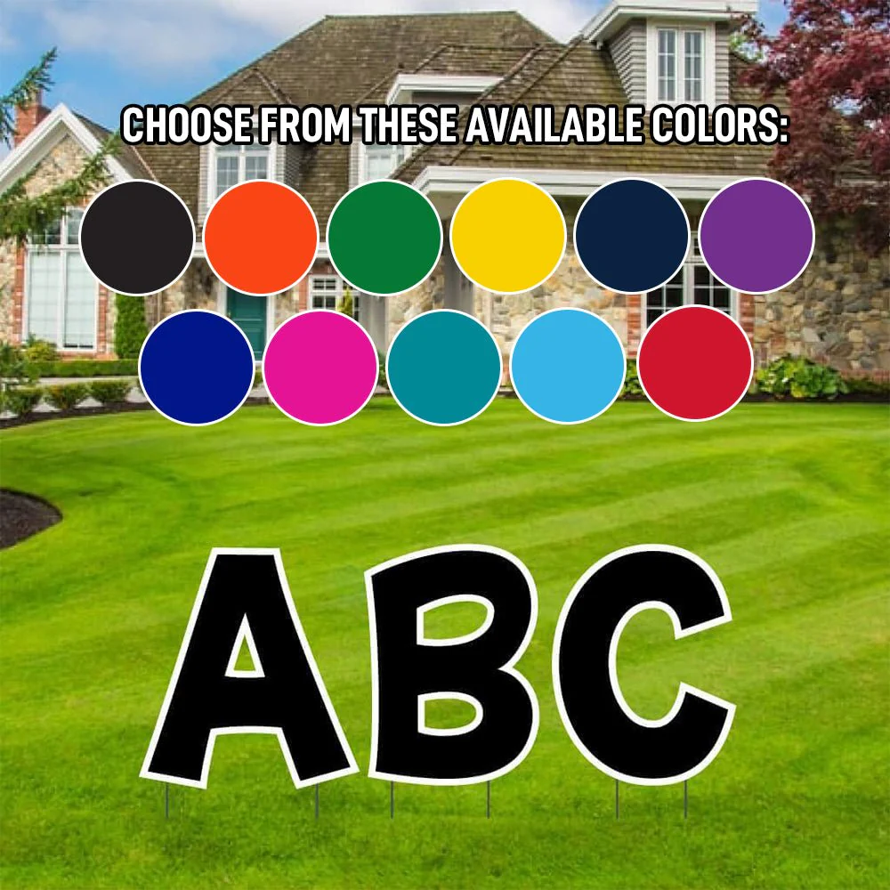 Solid Color 22.75" KG The Last Time Alphabet Yard Letter Set - 26 pcs