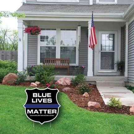 Blue Lives Matter Shield Yard Sign