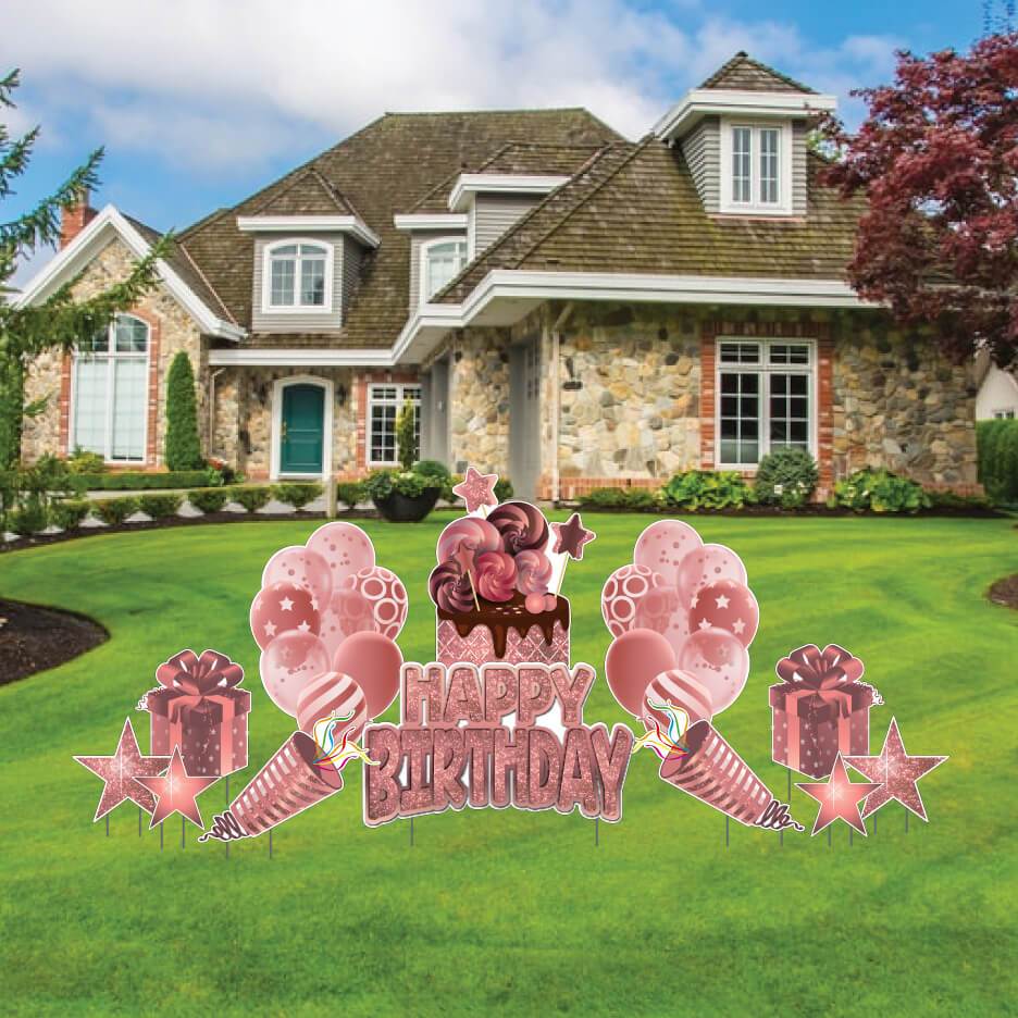 Sparkle Birthday Yard Card Greeting 12 pc Flair Set - Image 12