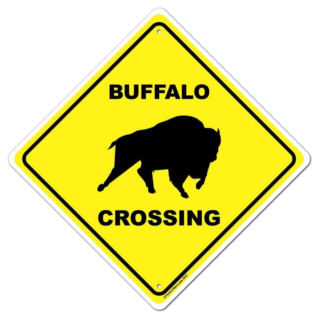 Buffalo Crossing Sign or Sticker - Image 3