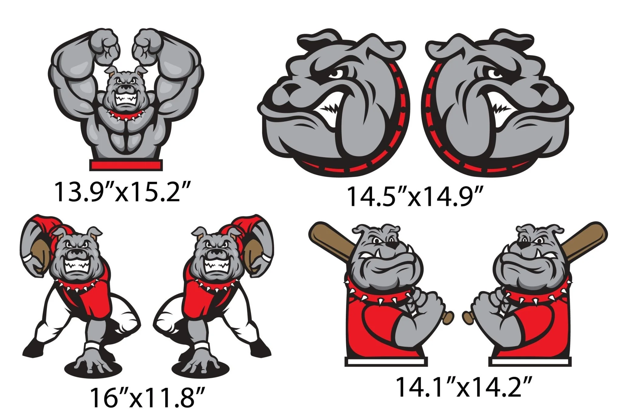 Bulldog Mascot Yard Sign Accessory Set - Image 2