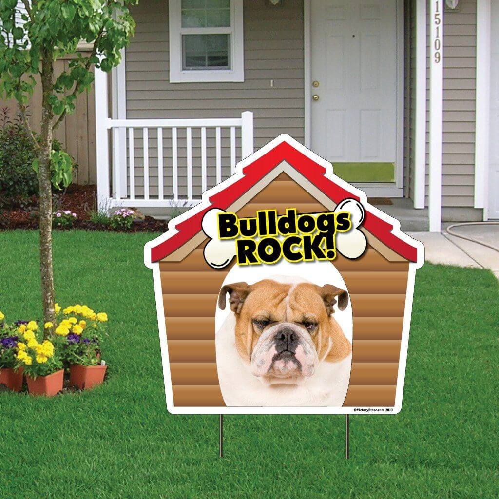 Bulldogs Rock! Dog Yard Sign